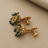 Traditional Enchanting Antique Gold Polish Silver Jhumka
