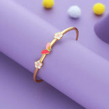Twin Bloom Butterfly 18K Gold Polish Silver Kid Bangle(0–5 Yr)