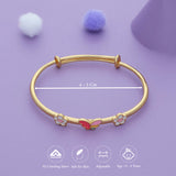 Twin Bloom Butterfly 18K Gold Polish Silver Kid Bangle(0–5 Yr)