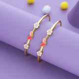 Twin Bloom Butterfly 18K Gold Polish Silver Kid Bangle(0–5 Yr)