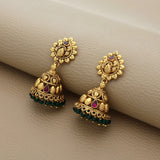 Traditional Enchanting Antique Gold Polish Silver Jhumka