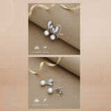White Pearl 925 Silver Drop Earrings