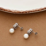 Radiant Silver White Pearl Drop Earring For Women & Teen
