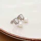 Radiant Silver White Pearl Drop Earring For Women & Teen