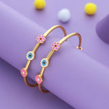 Bloom Shield 18K Gold Polish Silver Kid Bangle(0-5 Yrs)