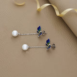 Vibrant Blue Butterfly 925 Silver Drop Earring