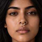 925 Silver White Cubic Zirconia Septum Nose Ring