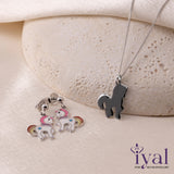 Charming Unicorn Minimal Silver Pendent Set for Kids