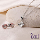 Rose Sparrow Minimal Silver Pendent Set for Kids