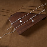 Shiny Star Charm Silver Anklet