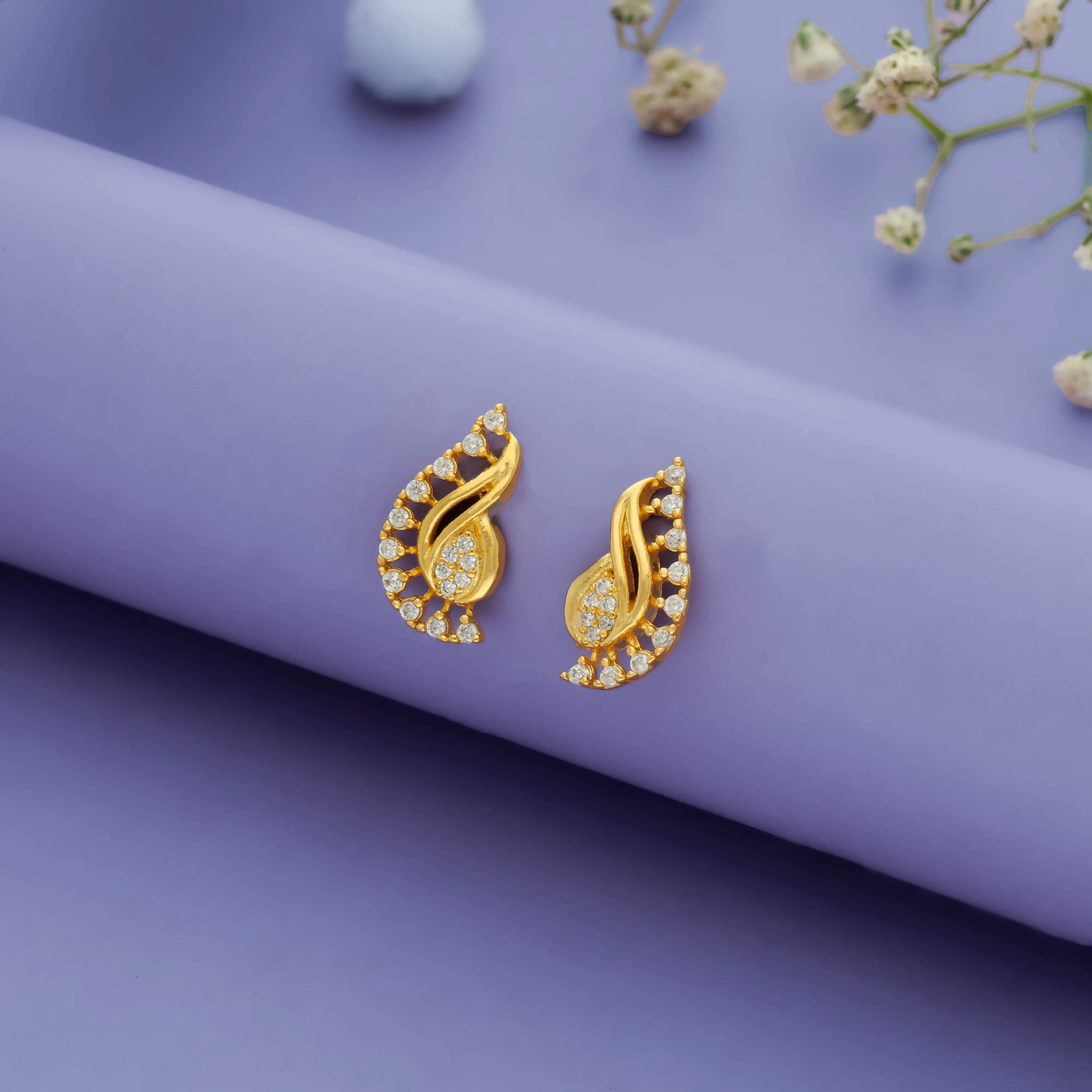 Mango Swirl 925 Silver Stud Earring