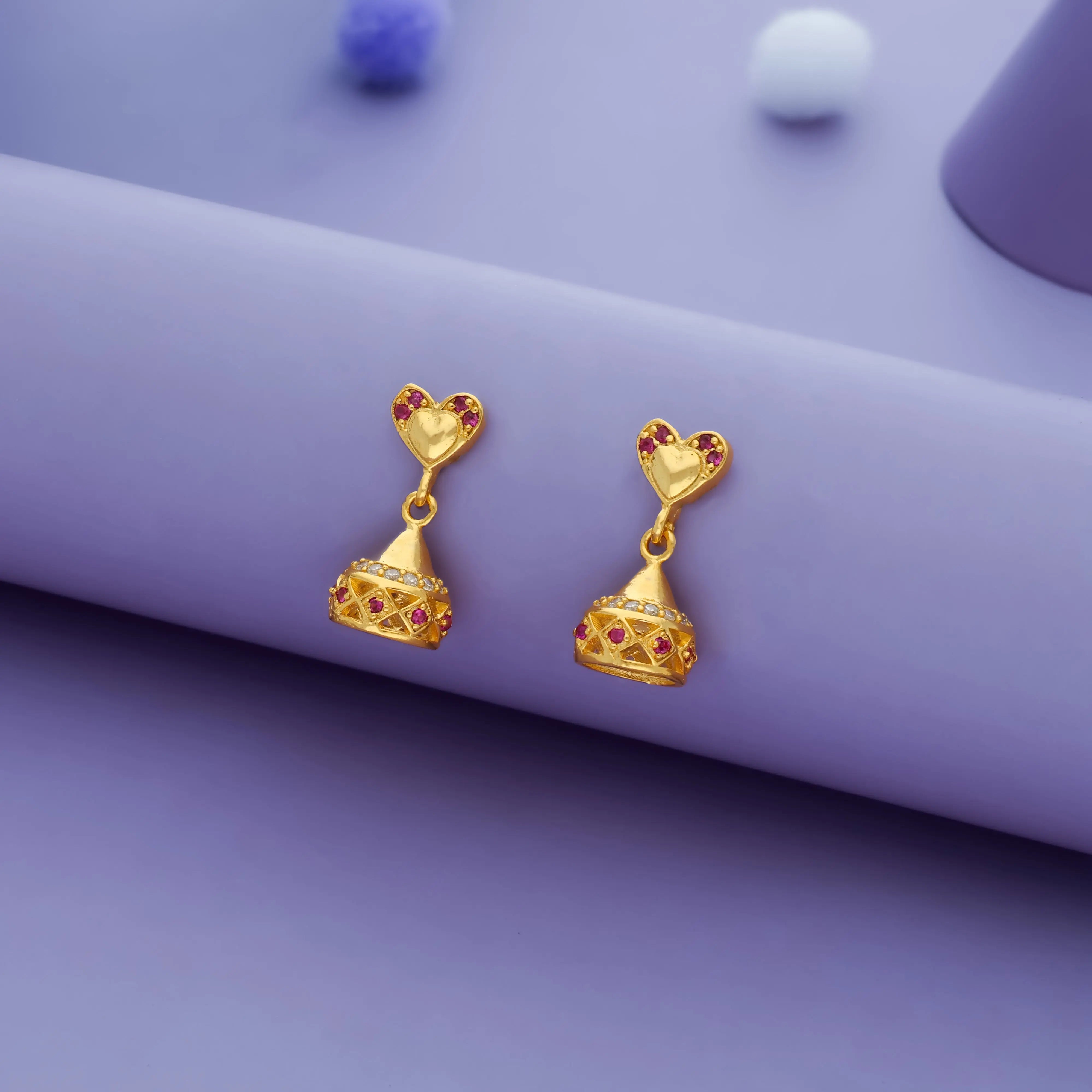 Gold Plated 925 Silver Premika Jhumkis for Kids