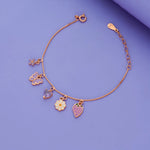 925 Silver Cute Butterfly & Strawberry Charm Bracelet for Kids