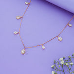925 Silver Pear Crystal Charm Necklace for Women