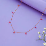925 Silver Red Heart Charm Chain Necklace