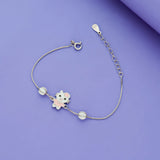 925 Sterling Silver Meow Kitty Charm Kids Bracelet