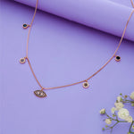 925 Silver Black Evil Eye Charm Necklace for Women