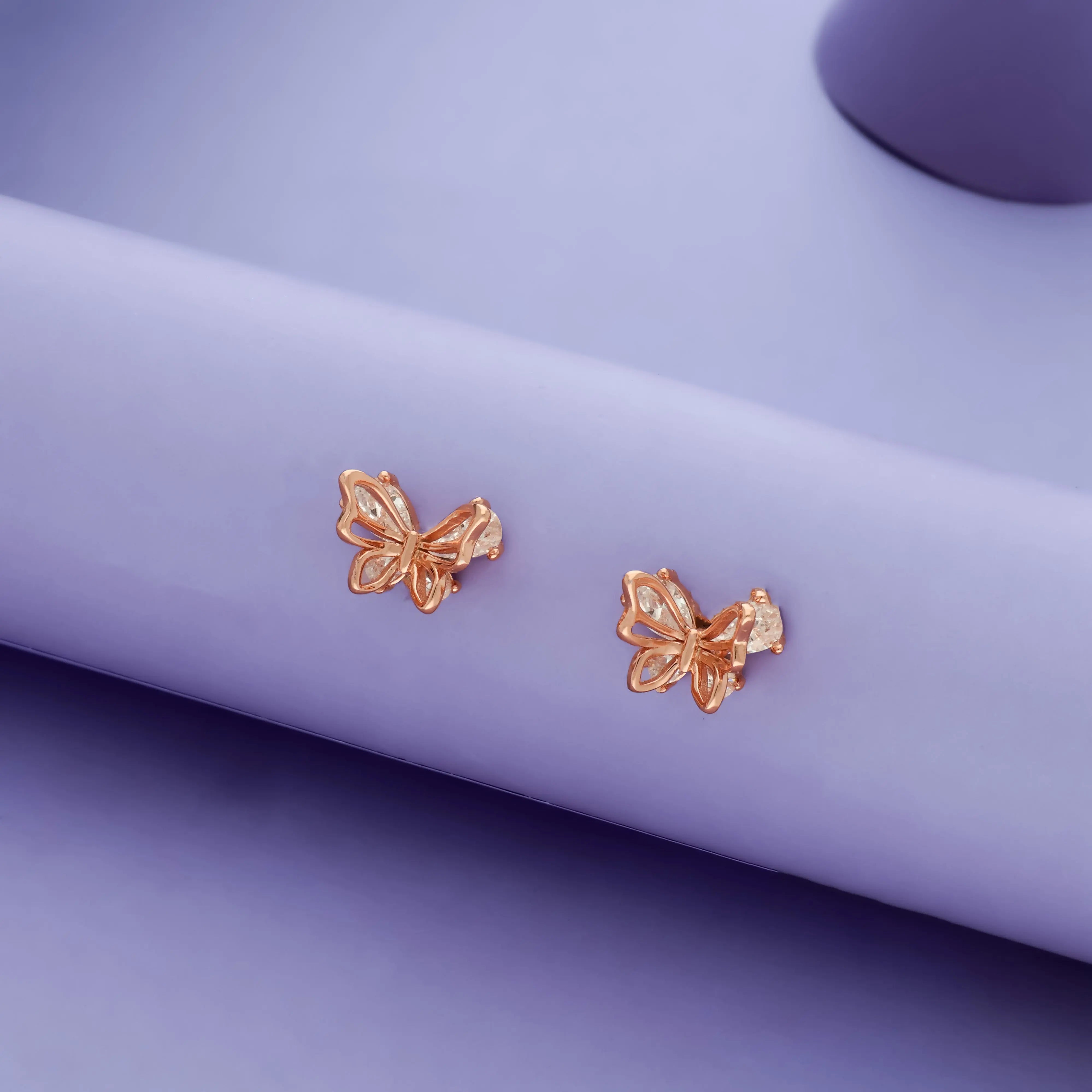 925 Silver Bliss Butterfly Stud Earrings