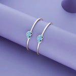925 Silver Blue Car Bangle for Kids