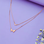 925 Silver Ribbon with Heart Double-Layer Party Wear Chain