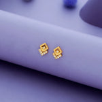 925 Silver Dainty Interlocking Square Kids Studs