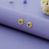 925 Silver Dazzling Flower Stud Earrings