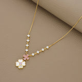 925 Silver Floral Charm Necklace