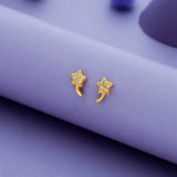 925 Silver Gilded Stardust Studs for Little Girls