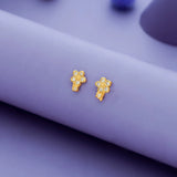 925 Silver Glimmering Flora Stud Earrings for Kids