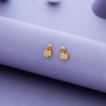 925 Silver Gold-Plated Kids Swan Studs
