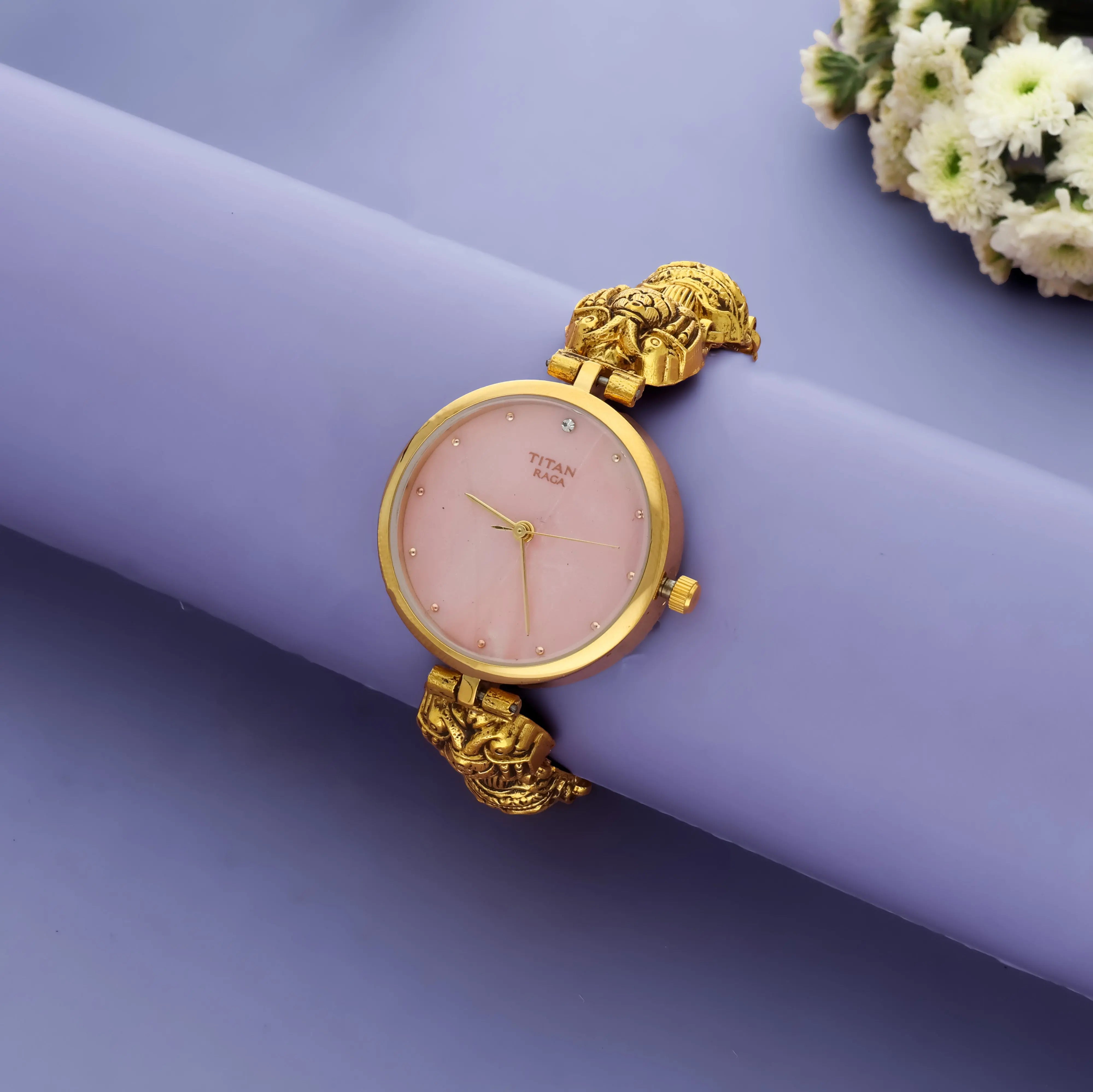 925 Silver Gold-Plated Temple Jewelry Watch