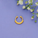 925 Silver Gold Polish Crown Septum Earring