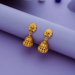 925 Silver Gold Polish Petal Design Jhumkas