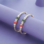 925 Silver Green and Red Enamel Kids Bangles
