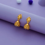 925 Silver Jhumkas with Curved Leaf Design