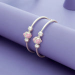 925 Silver Pastel Petal Kid Bangles