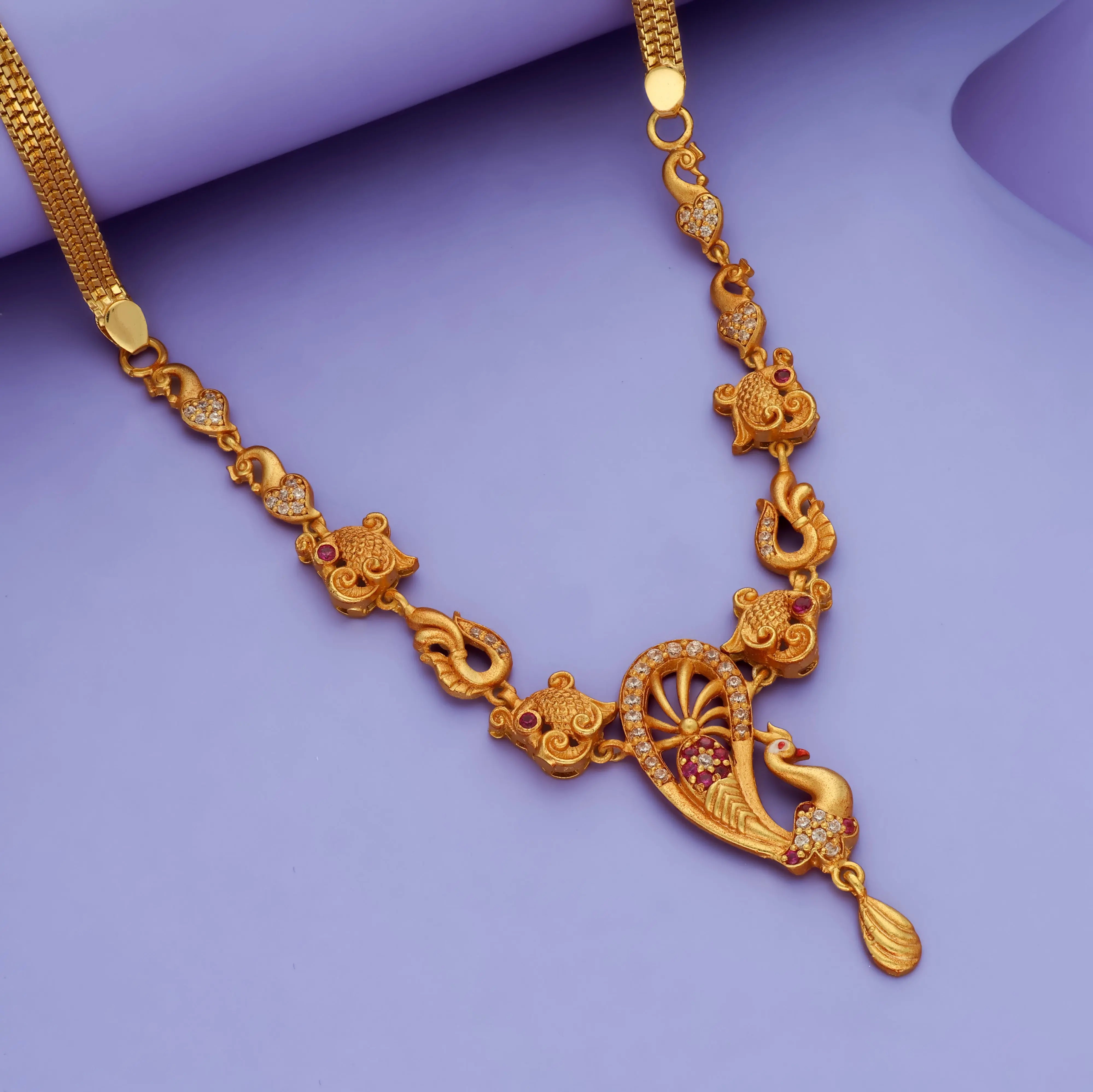 925 Silver Peacock Design Traditional Necklace