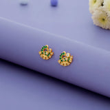 925 Silver Cute Peacock Stud Earrings