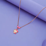 925 Silver Pink Kitty Pendant for Girls