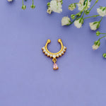 925 Silver Pink Teardrop Faux Septum Ring
