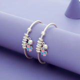 925 Silver Pink & Blue Clover Charm Kid Bangles