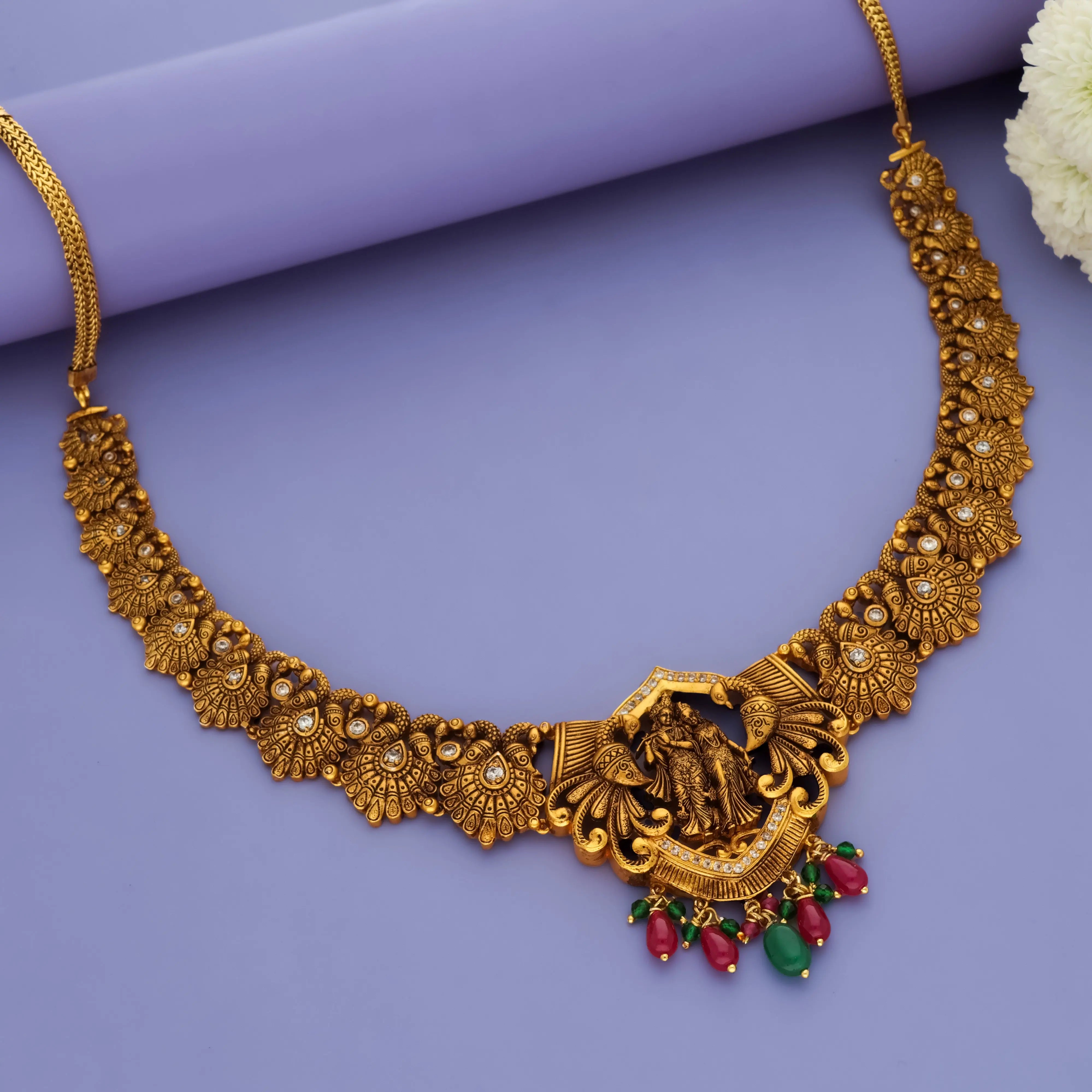 925 Silver Pradakshina Temple Neckpiece