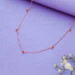 925 Silver Red Heart Charm Necklace for Women