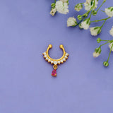 925 Silver Ruby Bloom Septum Earring