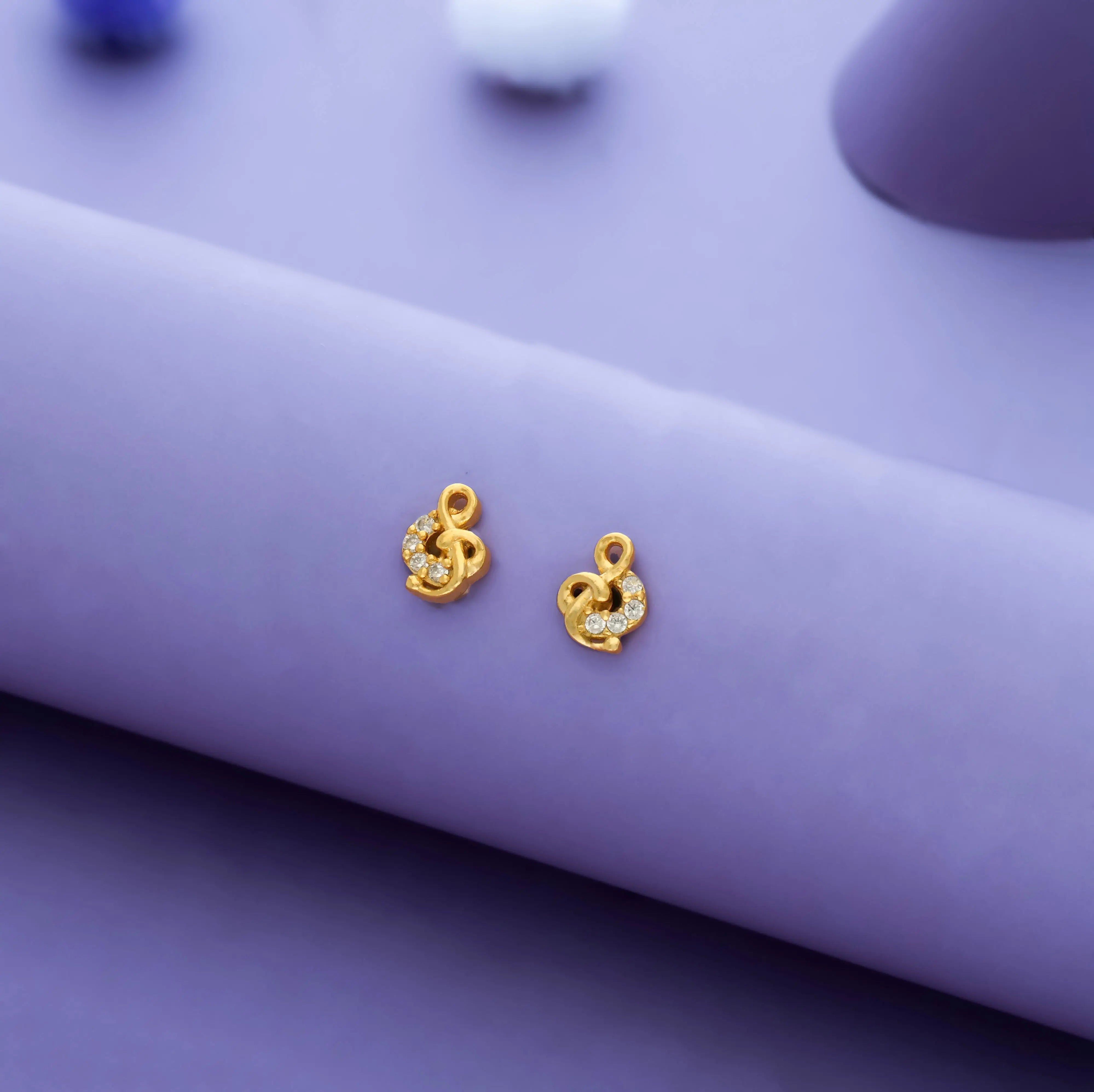 925 Silver Treble Clef Kid Stud Earring