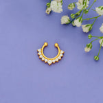 925 Silver White Cubic Zirconia Septum Nose Ring