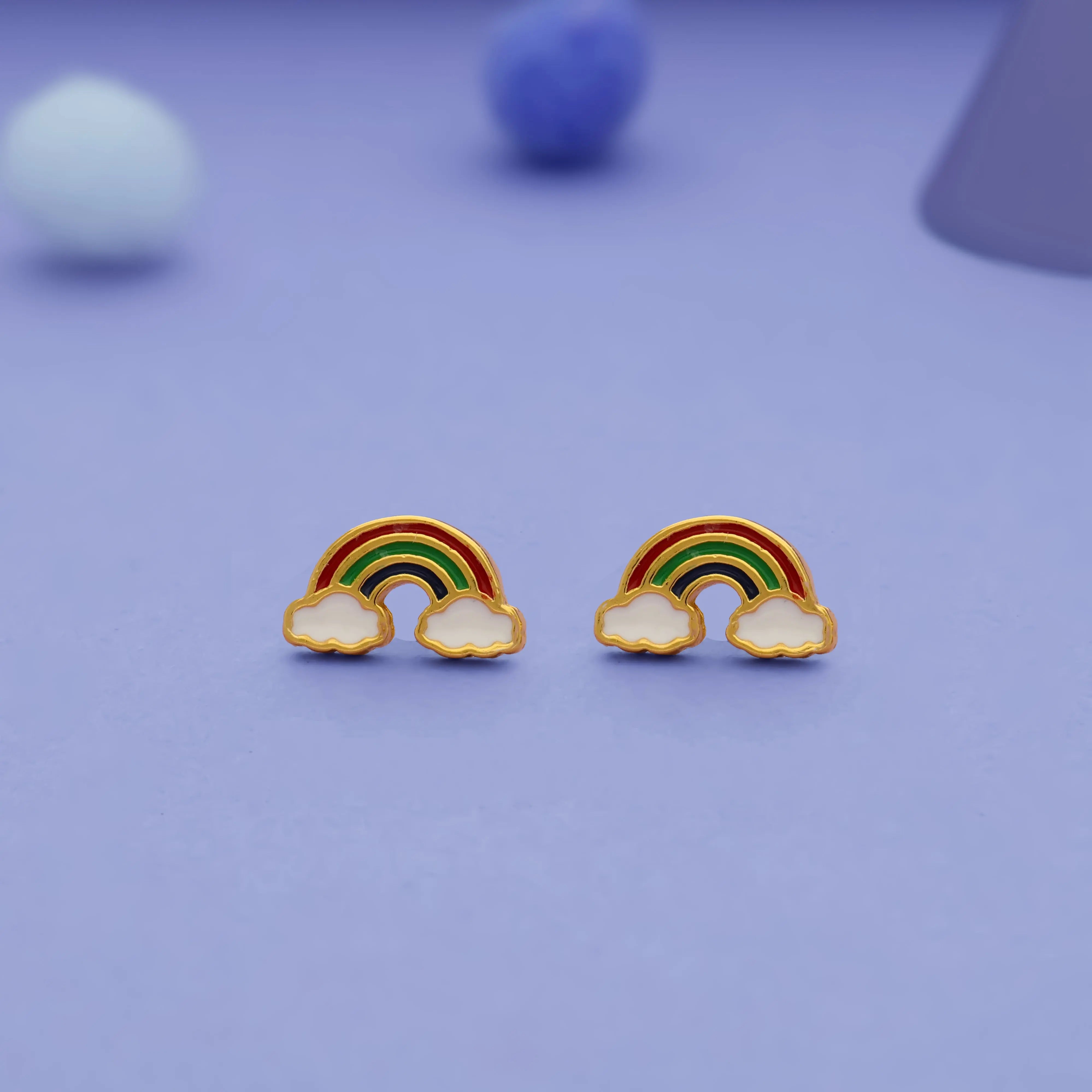 925 Sterling Silver Cloudly Rainbow Studs for Kids (3+ Yrs)