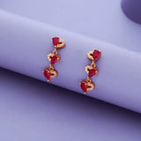 925 Sterling Silver Heart Blossom Drop Earrings
