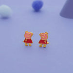 925 Sterling Silver Peppa Pig Studs for Kids (3+ Yrs)