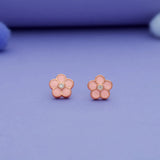 925 Silver Floral Kids Studs with Secure South Screw Back